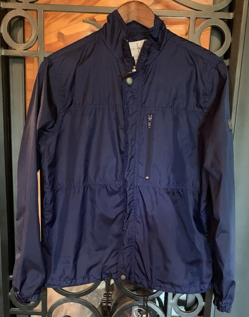 Vintage 90s Calvin Klein Jeans Windbreaker Navy Blue Unisex Size M